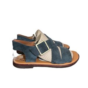 Kork-Ease Nara Womens Leather Sandals Suede Comfort Slingback Gray/Brown Size 8M